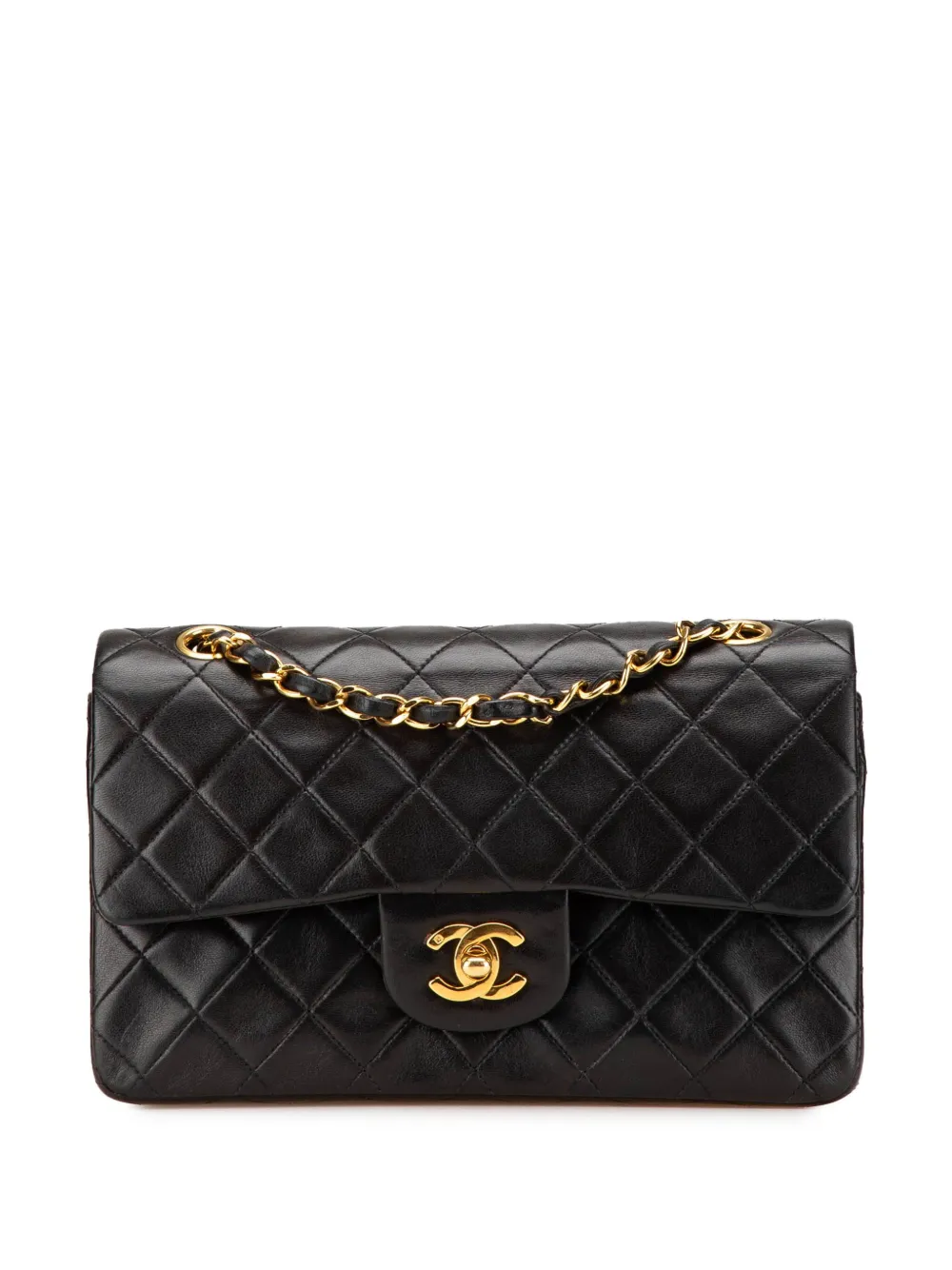 CHANEL Pre-Owned 1991-1994 スモール クラシック ラムスキン ダブルフラップ ショルダーバッグ - ブラック CHANEL Pre-Owned 1991-1994 スモール クラシック ラムスキン ダブルフラップ ショルダーバッグ - ブラック