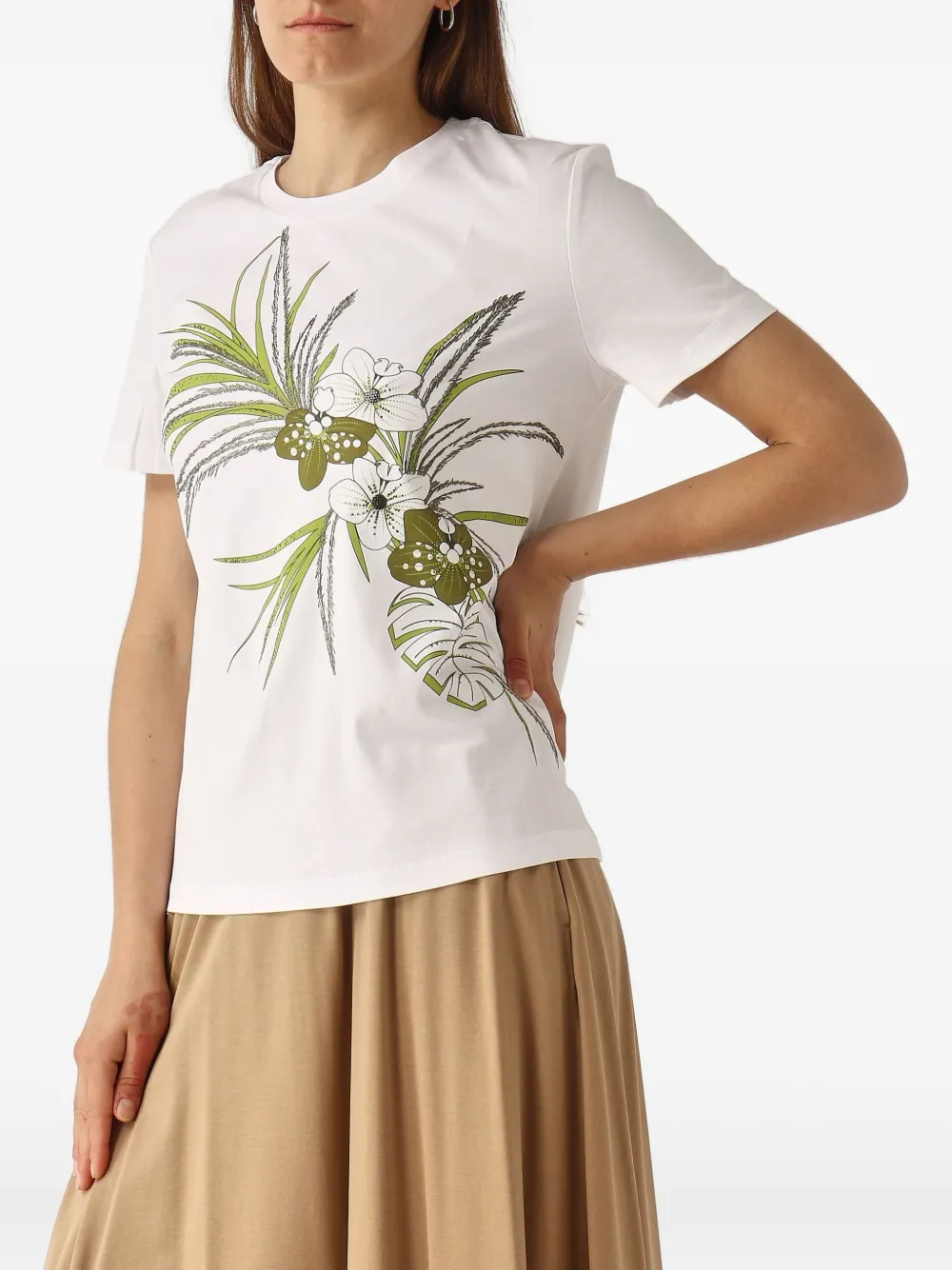Max Mara Short-sleeved T-shirt In White