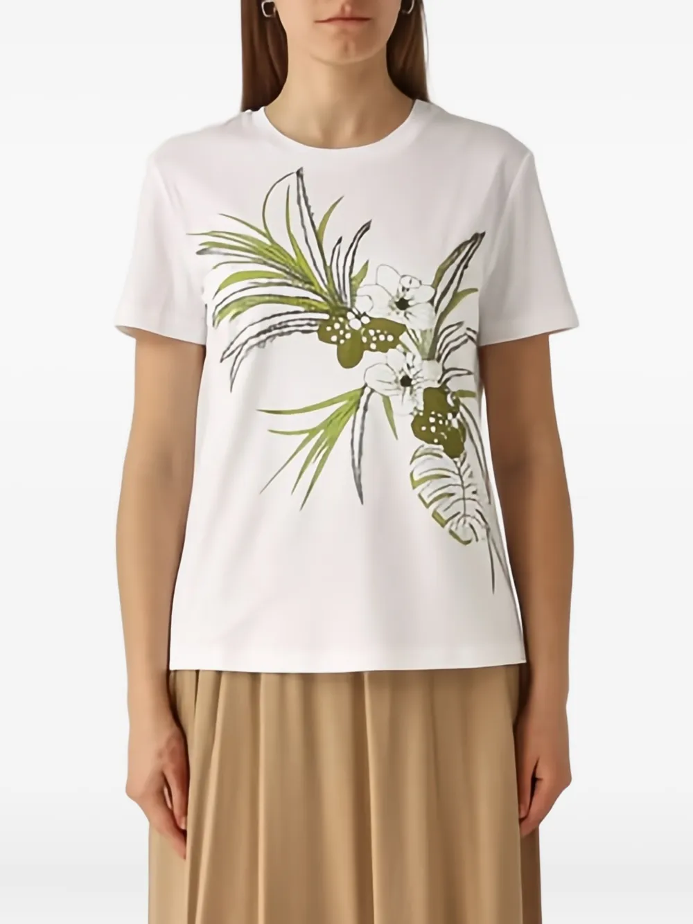 Max Mara Short-sleeved T-shirt In White