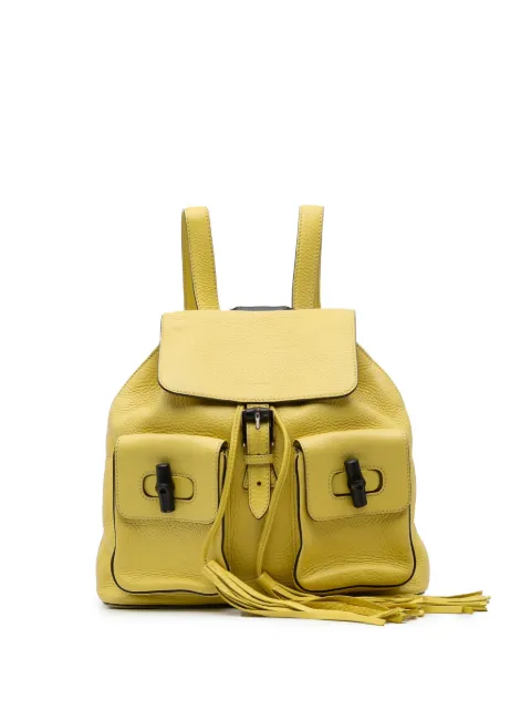 Gucci Pre-Owned mochila de piel y bambù con borla 2016-2024