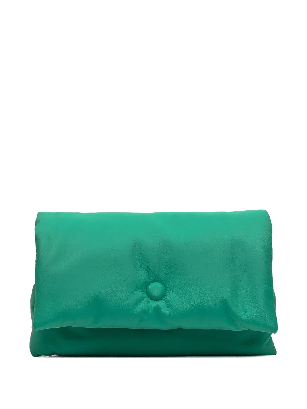 GAVA ruched leather clutch bag | Green | Image 1