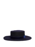 Sarah Chofakian Muro velvet wide-brim hat - Blue