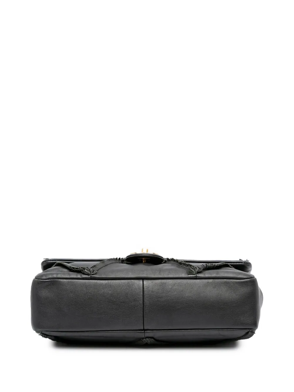 Pre-owned Chanel 2019 Cc Lambskin Fringe Single Flap Crossbody Bag In Black