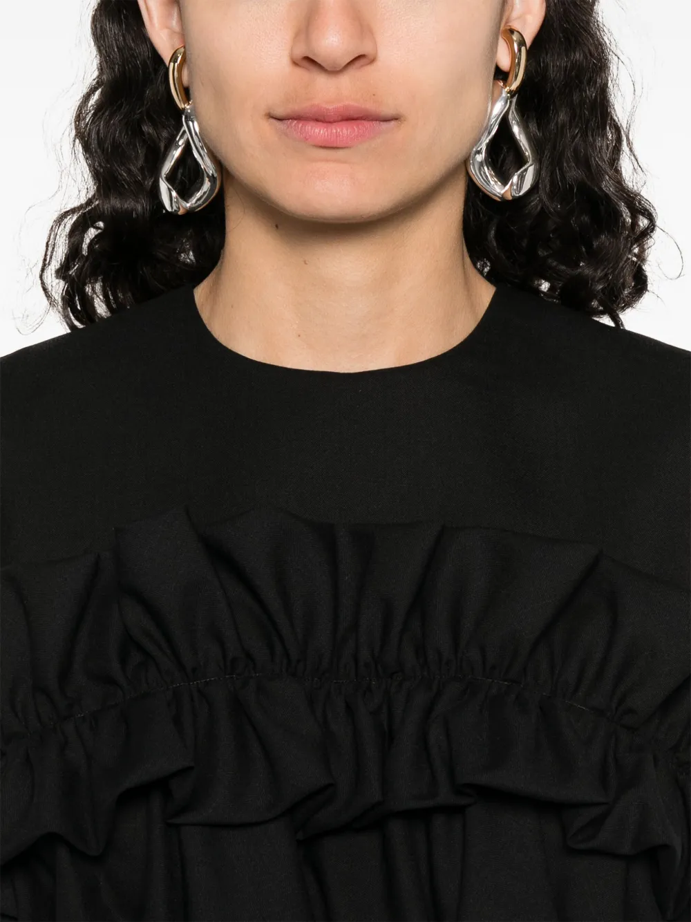 Shop Noir Kei Ninomiya Ruffle-detail Crop Top
