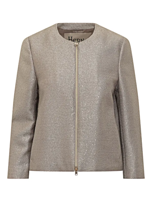 Herno Sequinned Jacket in Brown