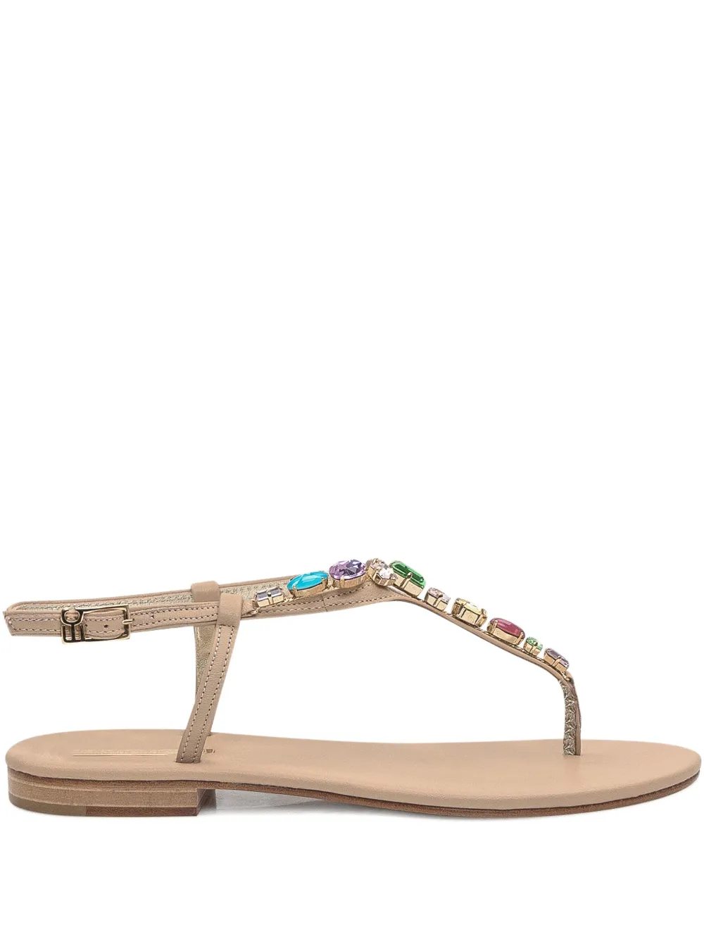 Emanuela Caruso crystal-embellished sandals Neutrals