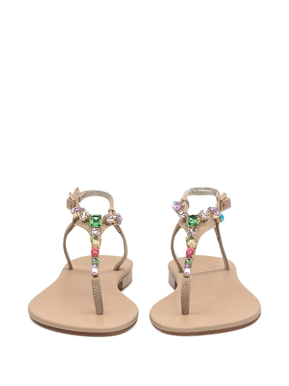 Emanuela Caruso crystal-embellished sandals Neutrals