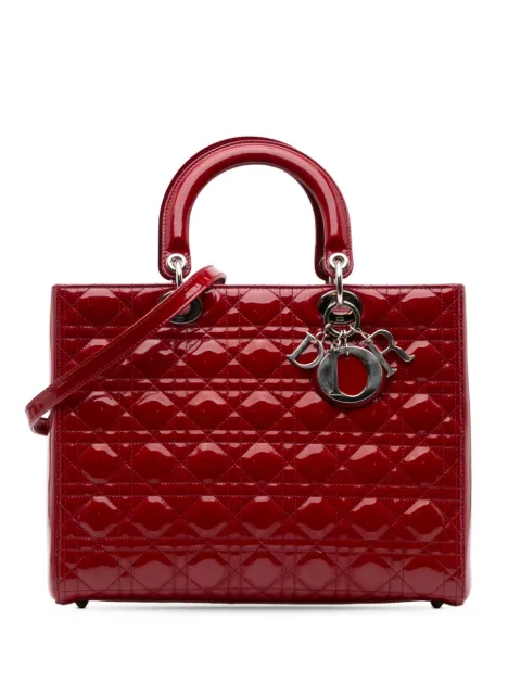 Christian Dior Pre-Owned 2012 Large Patent Cannage Lady Dior satchel