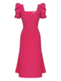 POST MERIDIEM godet-silhouette square-neck midi dress - Pink