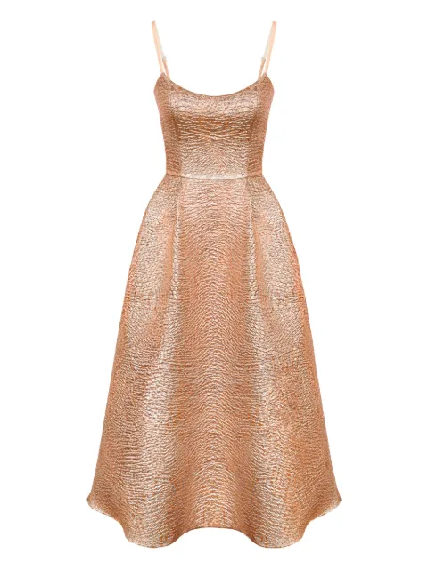 POST MERIDIEM jacquard corset-bustier midi dress