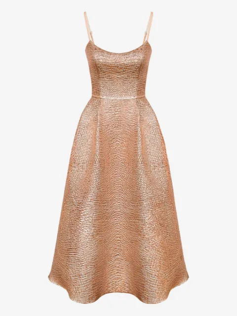POST MERIDIEM jacquard corset-bustier midi dress