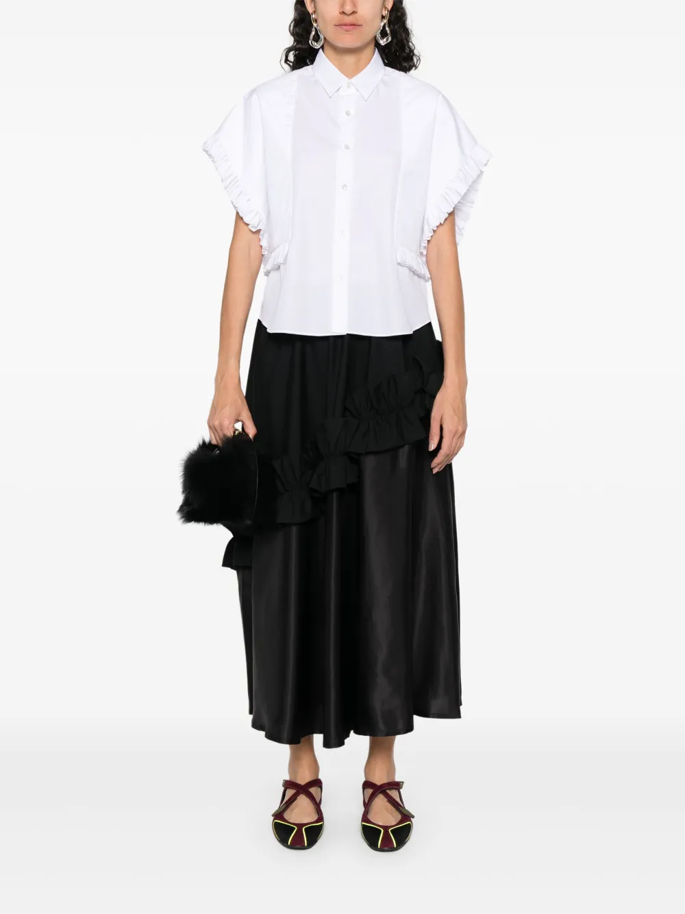 Noir Kei Ninomiya Katoenen shirt - Wit