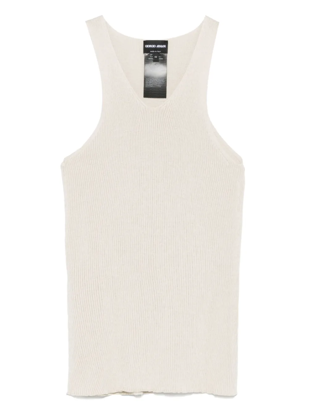Giorgio Armani Geribbelde tanktop Beige