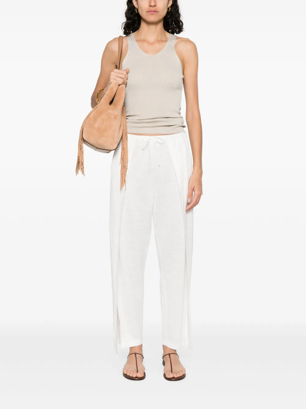 Giorgio Armani Geribbelde tanktop Beige