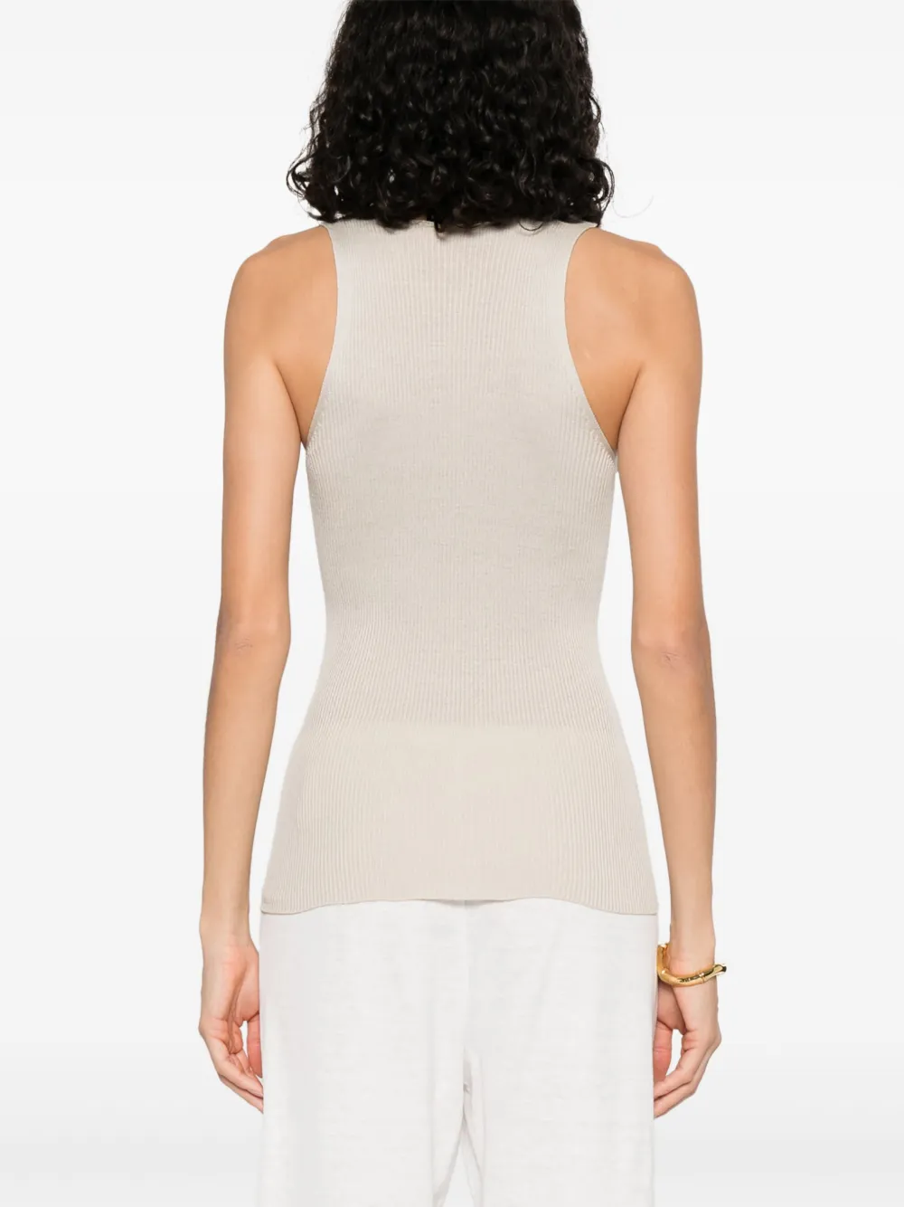 Giorgio Armani Geribbelde tanktop Beige