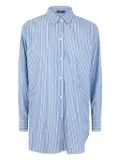 DRHOPE vertical-stripe cotton shirt - Blue