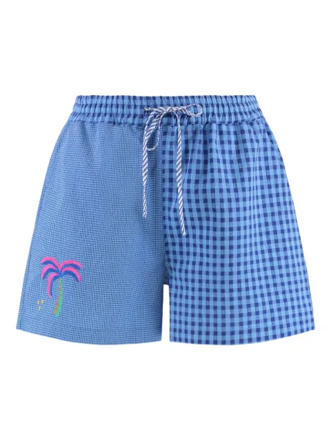 SUSANNA BLU shorts con motivo bordado y cuadros estampados