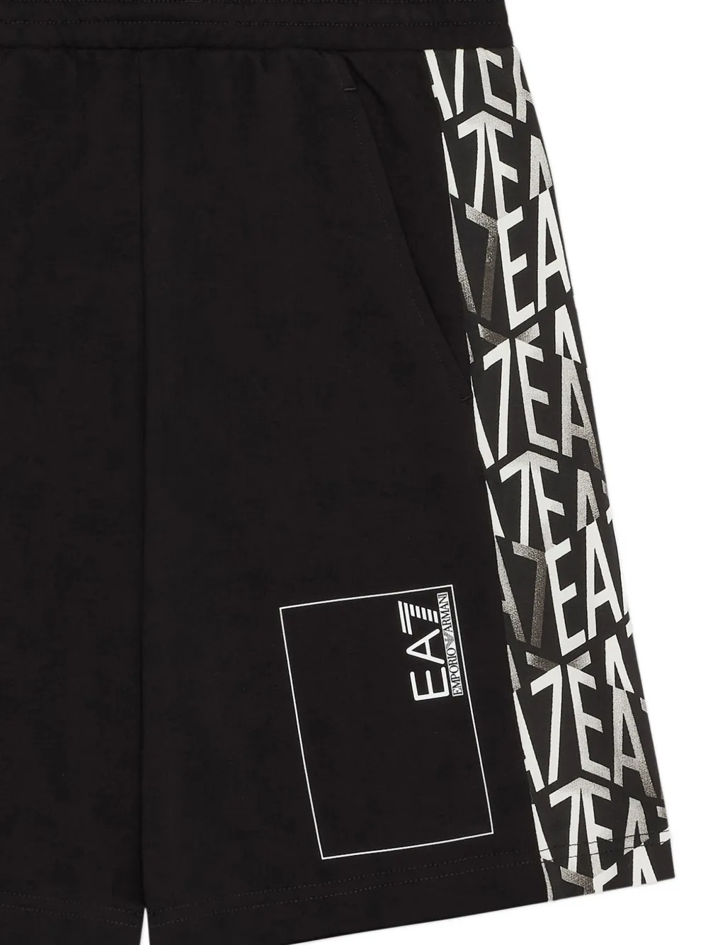 Emporio Armani Kids Katoenen shorts Zwart