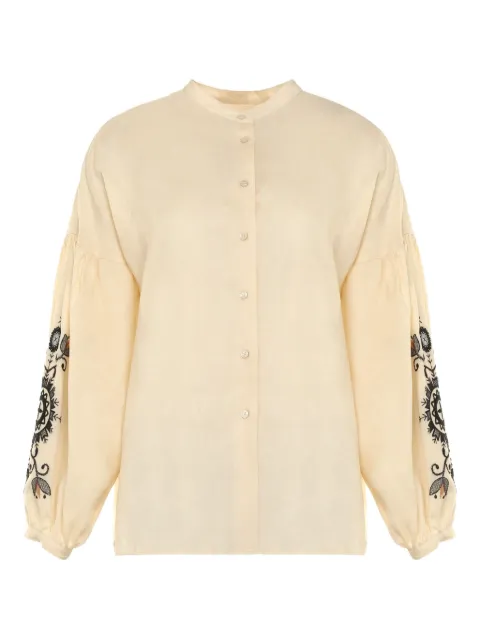Weekend Max Mara embroidered balloon-sleeve blouse