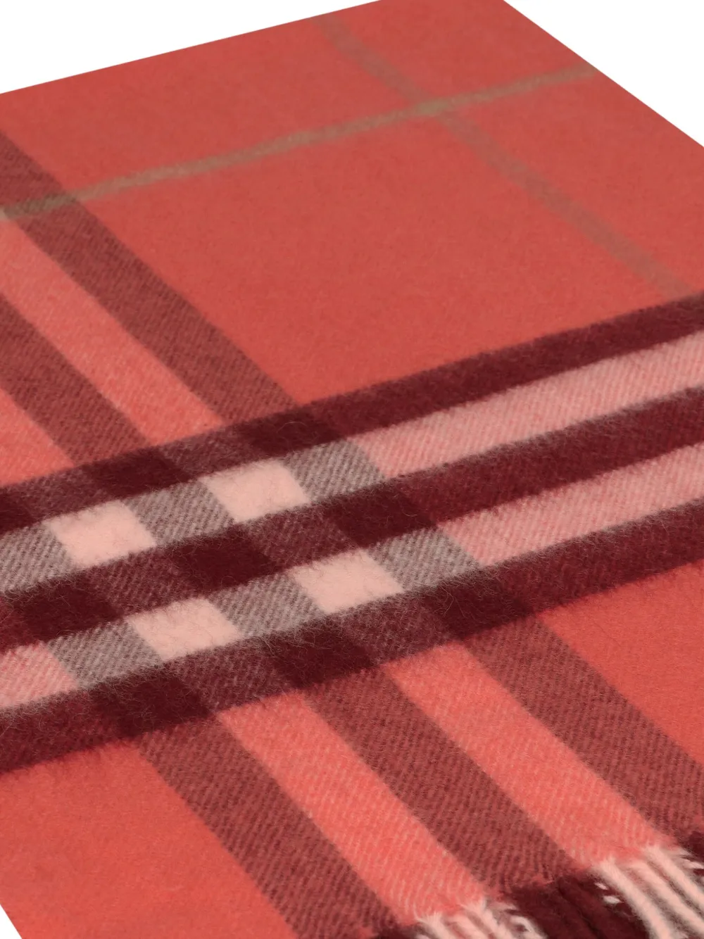 Burberry checked fringe scarf - Rood