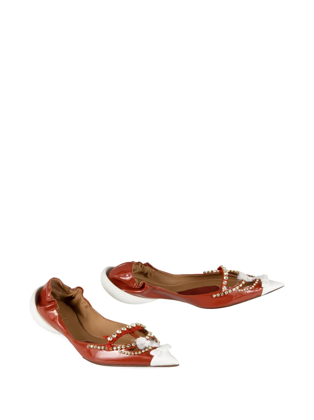13 09 SR Miky crystal-embellished ballet flats - Bruin