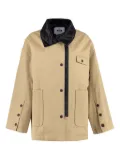MSGM contrast-collar jacket - 23 BEIGE