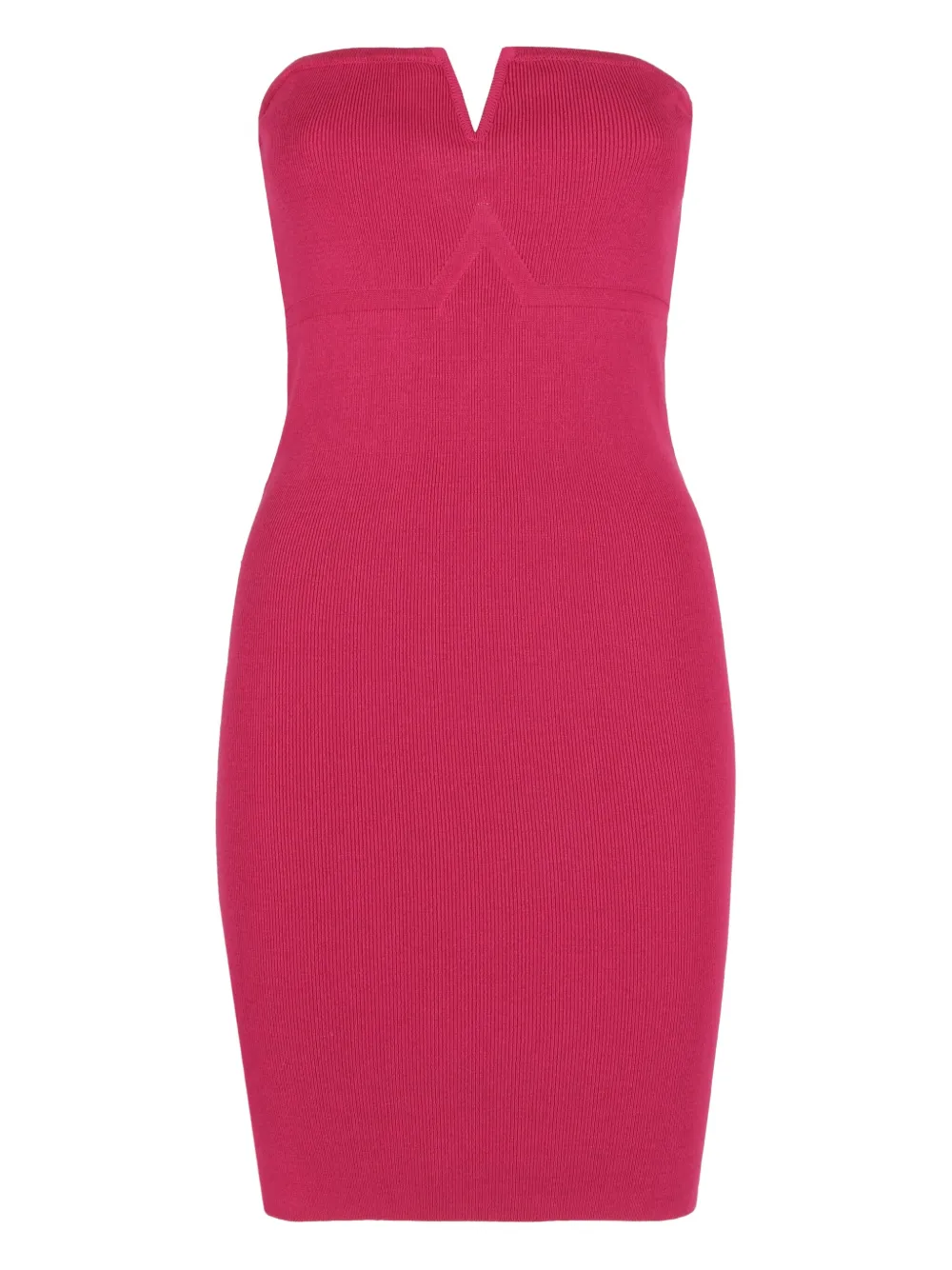 Federica Tosi Strapless geribbelde bodycon mini-jurk Roze