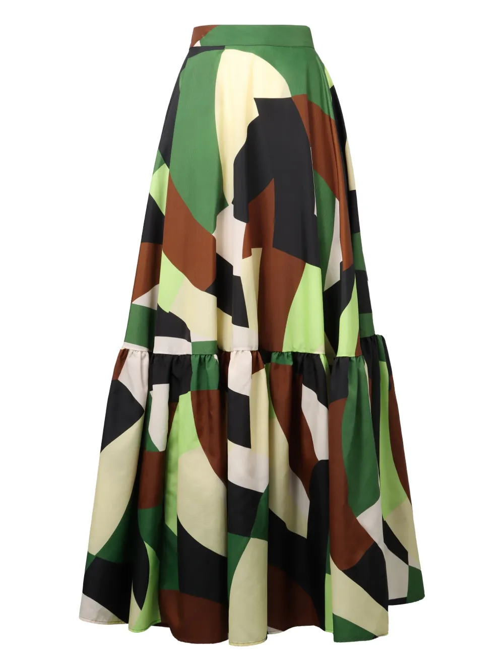 Plan C geometric-print maxi skirt - Zwart