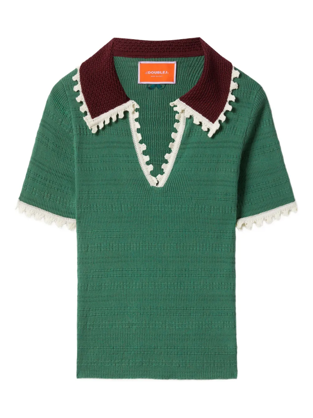 La DoubleJ playera tipo polo con ribete festoneado | verde | Image 1
