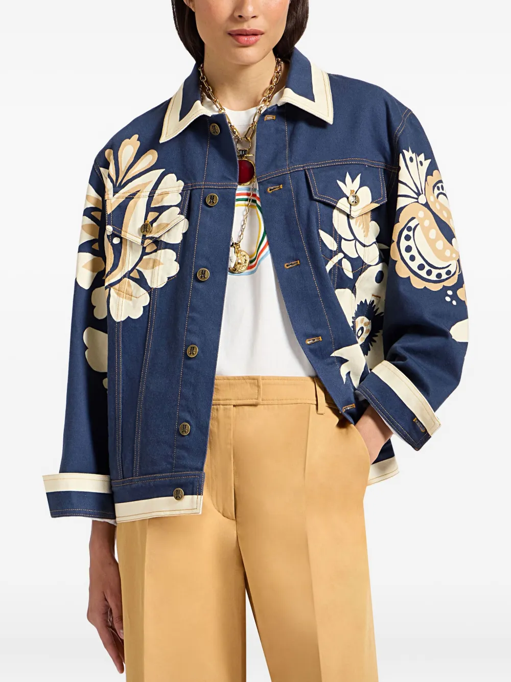 La DoubleJ Jack met bloemenprint Blauw
