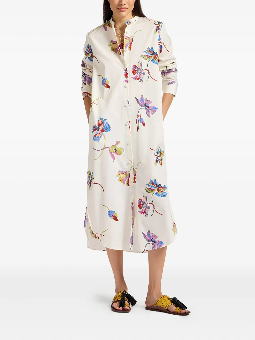La DoubleJ Shirtjurk met bloemenprint Wit