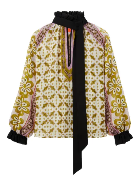 La DoubleJ Cerere ruffled high-neck blouse