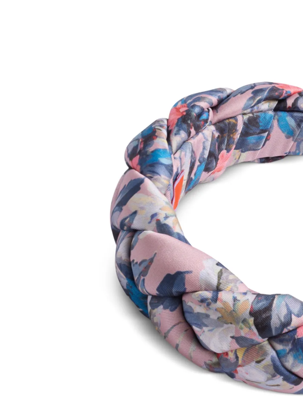 La DoubleJ Gevlochten haarband met bloemenprint Roze