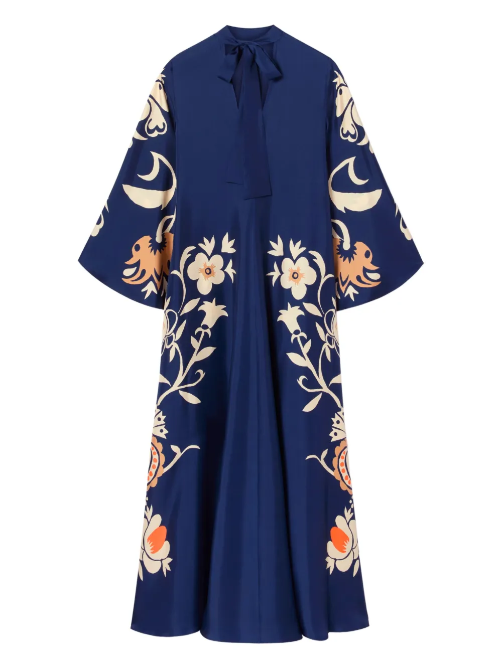 La DoubleJ floral-print bell-sleeve maxi dress Blauw