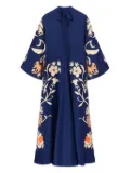 La DoubleJ floral-print bell-sleeve maxi dress - Blue