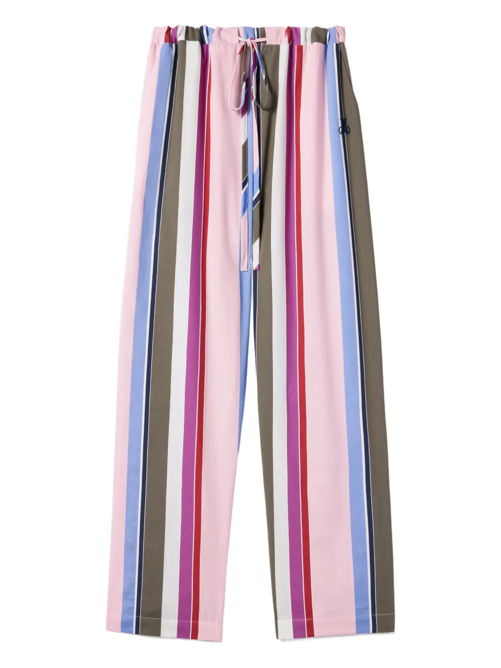 stripe drawstring trousers