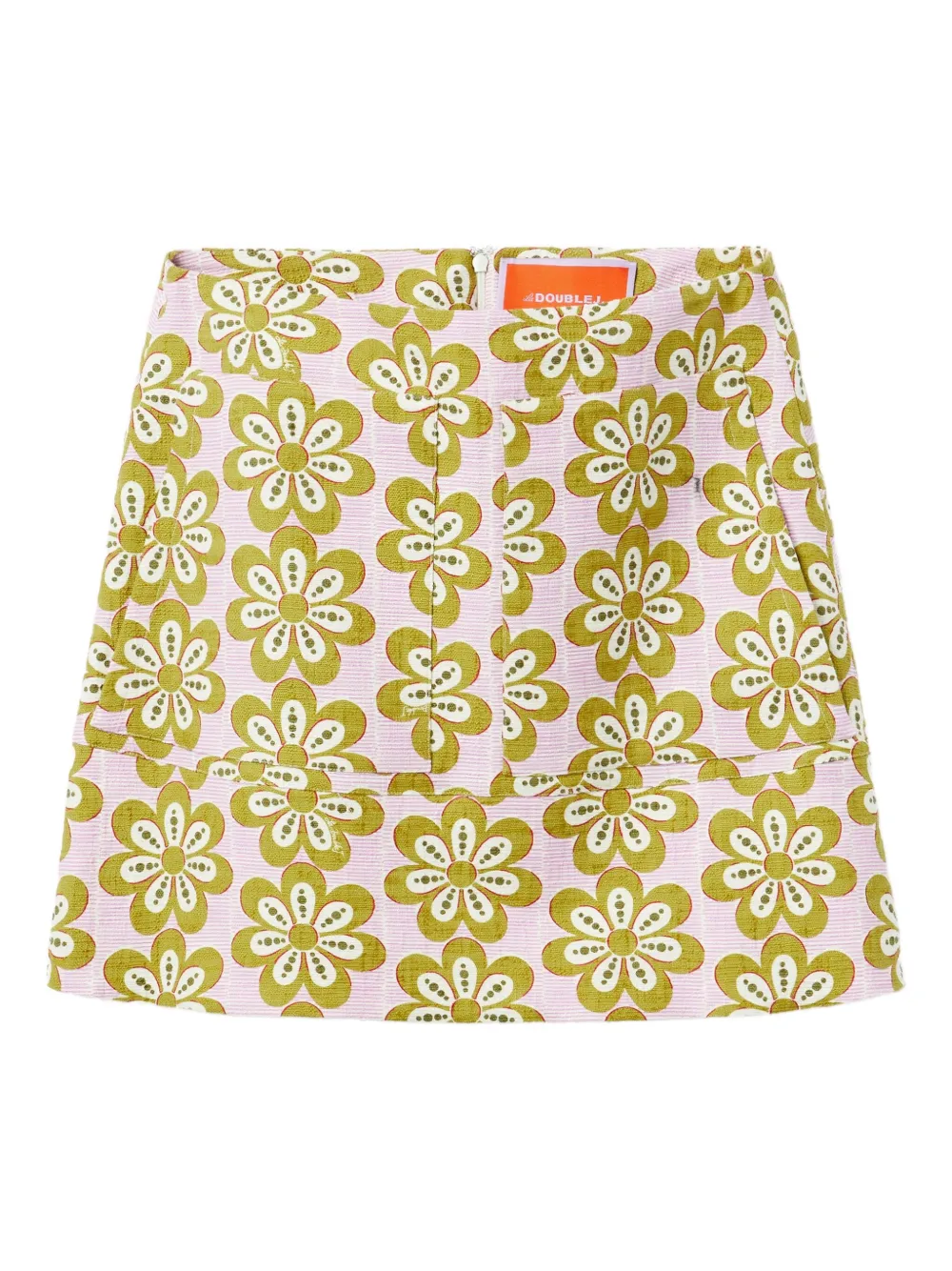 La DoubleJ floral-print cotton-blend skirt Roze