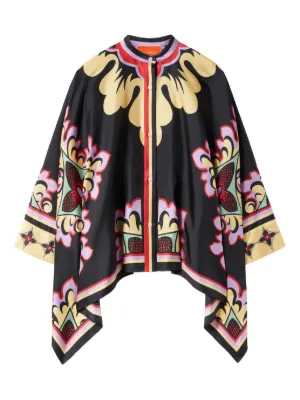 ETRO ペイズリーポンチョ | オレンジ | FARFETCH JP
