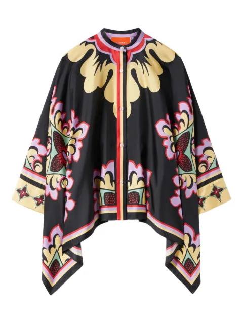 La DoubleJ floral print cape