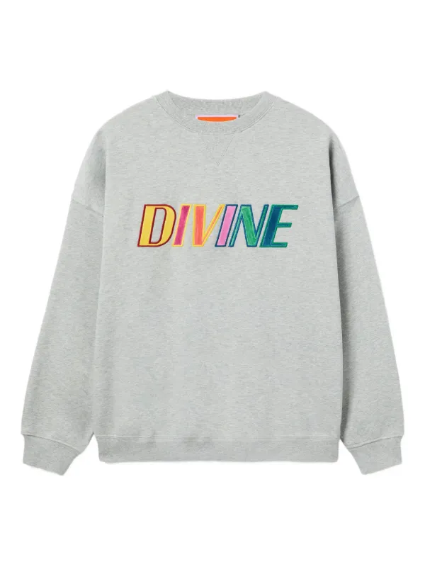 La DoubleJ Off Court Divine-embroidered Sweatshirt in Grey