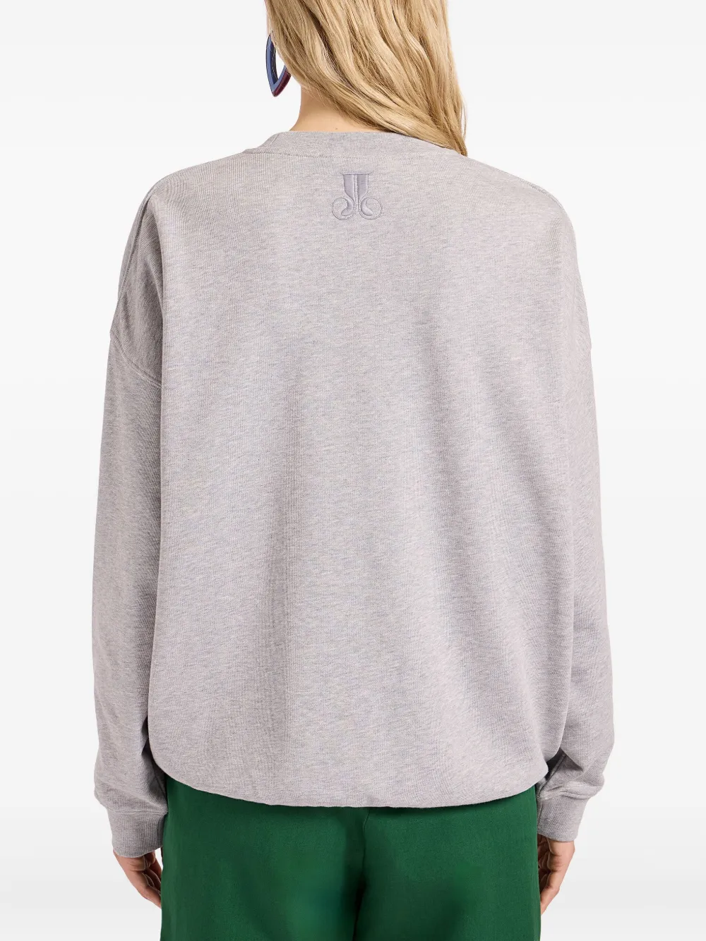 La DoubleJ Off Court divine-embroidered sweatshirt Grijs