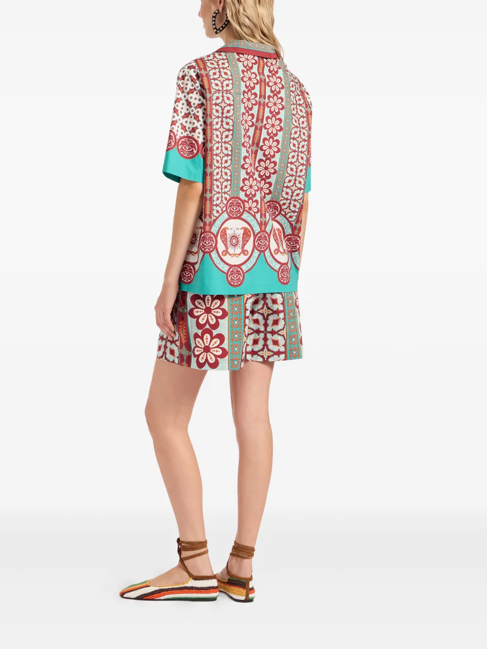 La DoubleJ floral-print shorts Groen