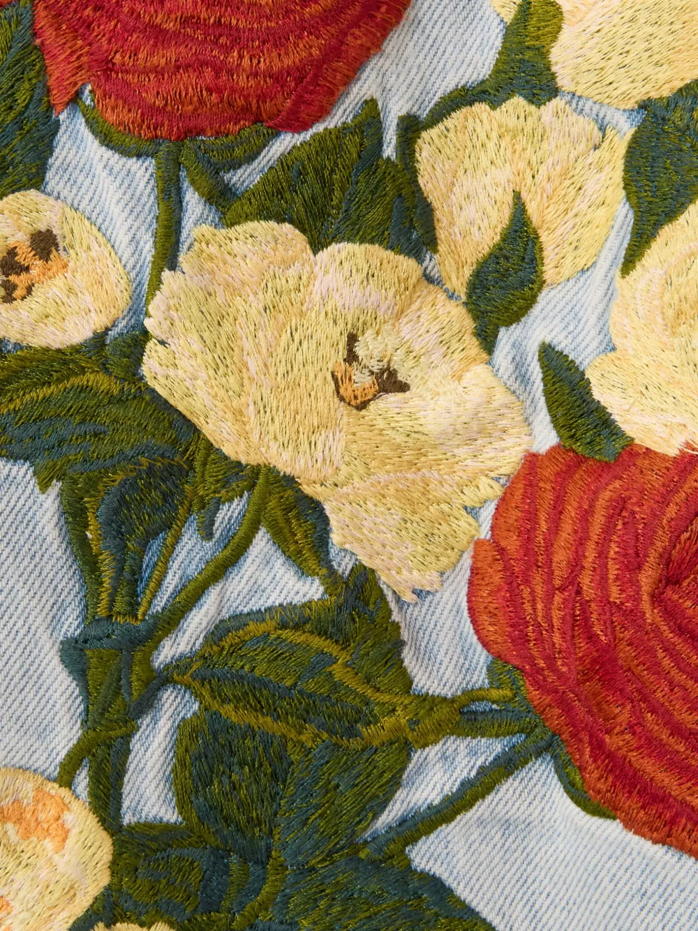 La DoubleJ The Barrel embroidered-floral jeans Blauw