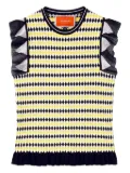 La DoubleJ Checkers ruffled short-sleeve top - Yellow