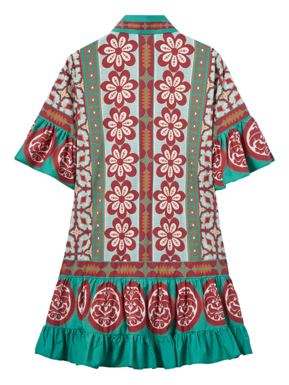 La DoubleJ Choux floral-print ruffled mini dress Groen