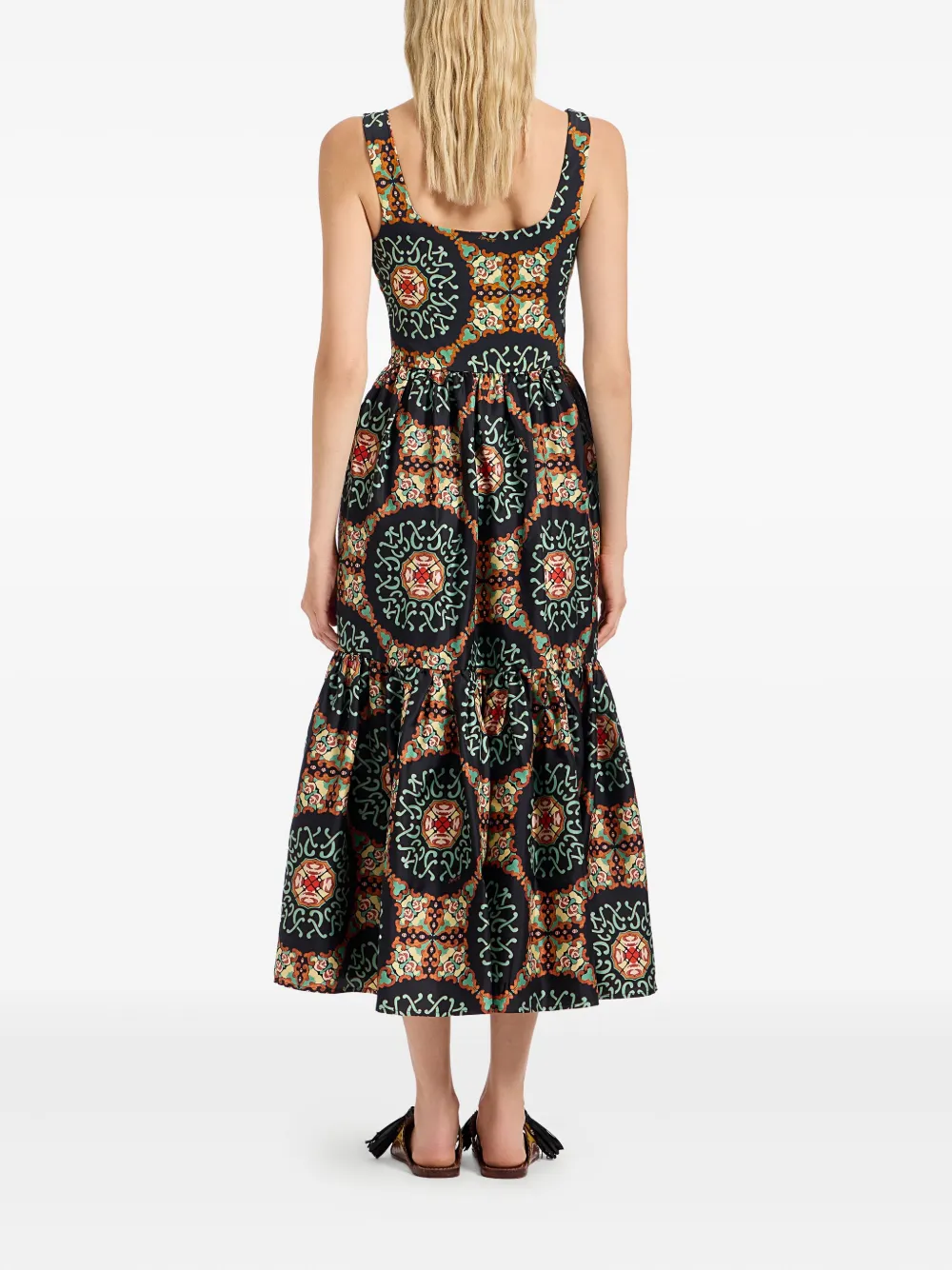 La DoubleJ Capri silk-blend midi dress Zwart