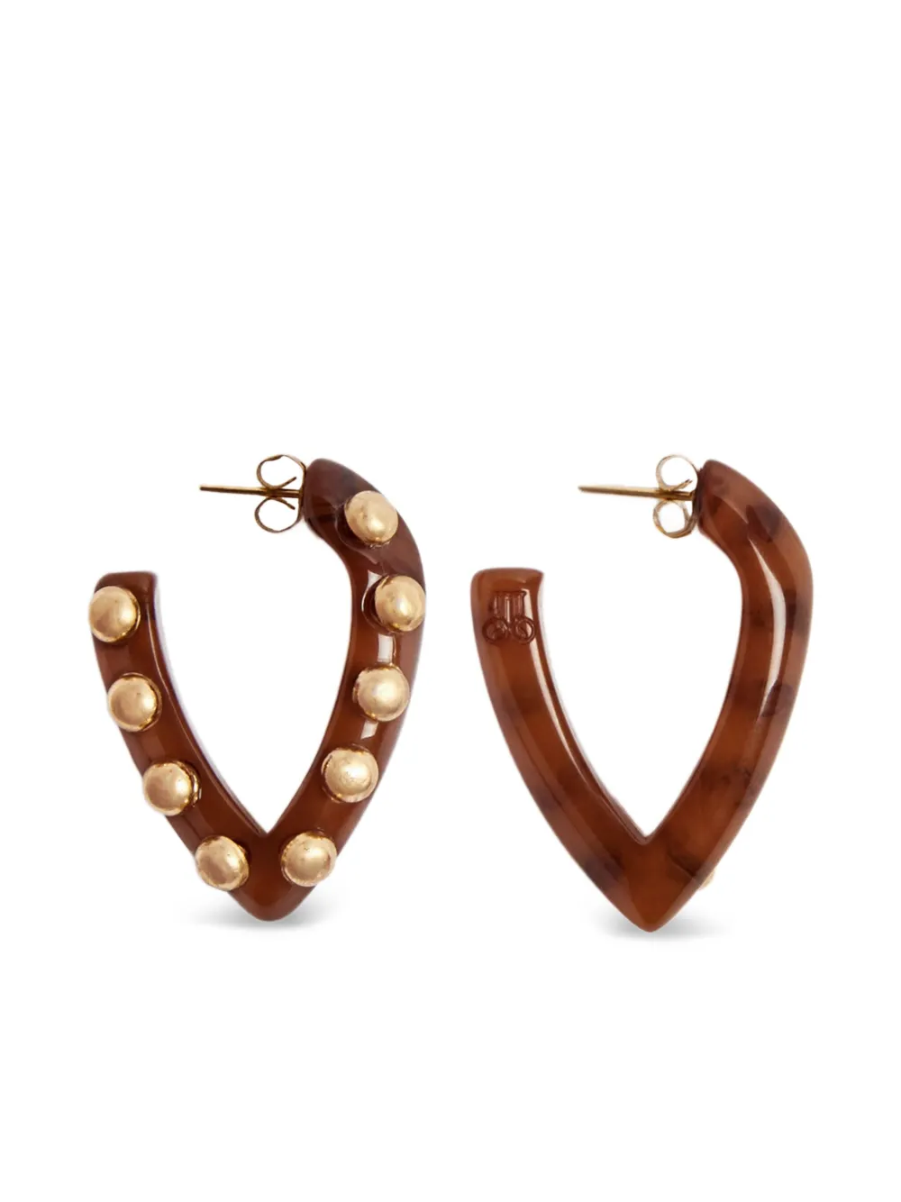 La DoubleJ mini Dew earrings - ブラウン La DoubleJ mini Dew earrings - ブラウン