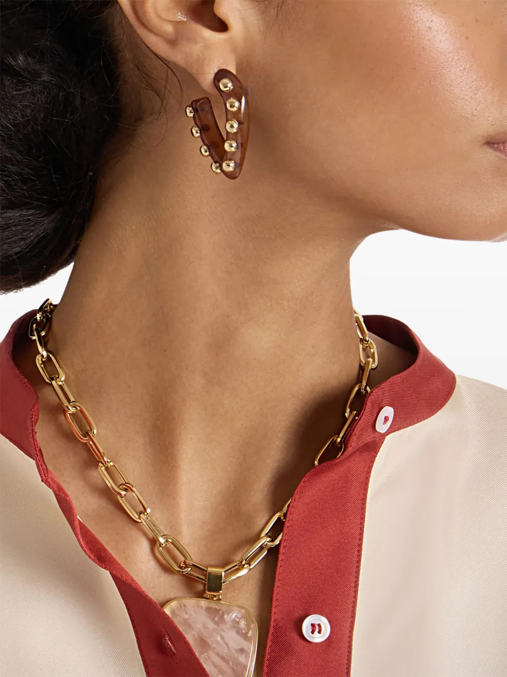 La DoubleJ mini Dew earrings - Bruin