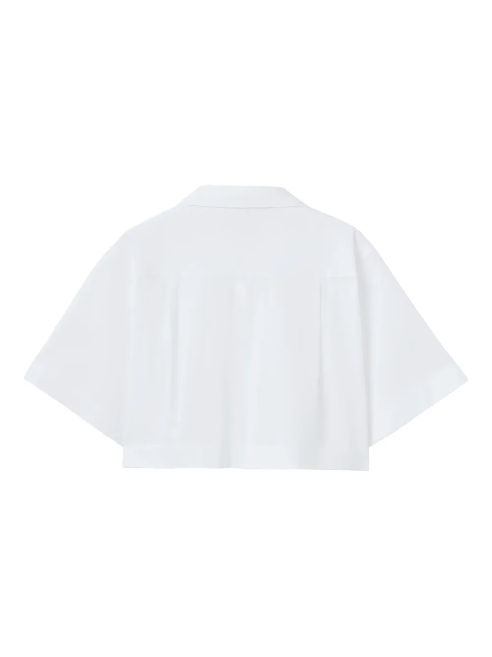 La DoubleJ embroidered-pocket cropped shirt Wit