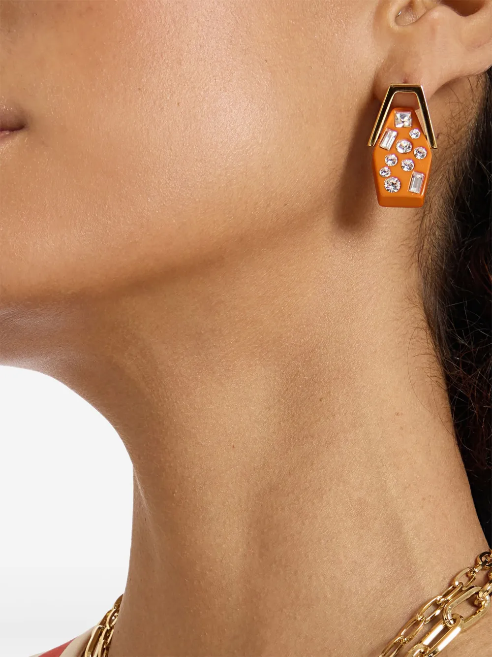 La DoubleJ Swinging Portal earrings - Oranje